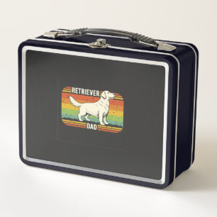 Vintage Best Golden Retriever Dad Dog Dad Metal Lunch Box