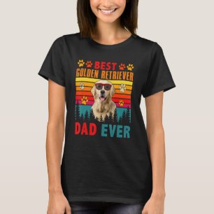 Vintage Best Golden Retriever Dad Ever Cute Dog Su T-Shirt