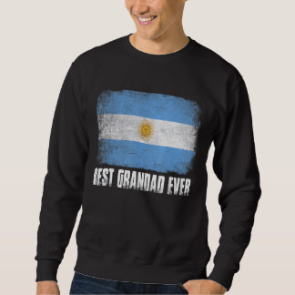 Vintage Best Grandad Ever Men Retro Argentina Flag Sweatshirt