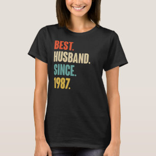 Vintage Best Husband Since 1987 35th Wedding Anive T-Shirt