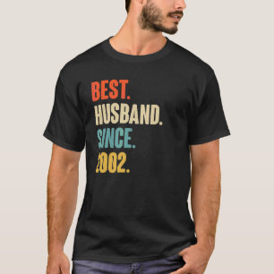 Vintage Best Husband Since 2002 20th Wedding Anive T-Shirt