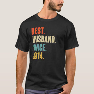 Vintage Best Husband Since 2014 8th Wedding Aniver T-Shirt