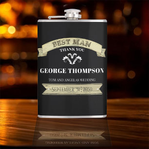 Vintage Best Man Custom Wedding  Hip Flask