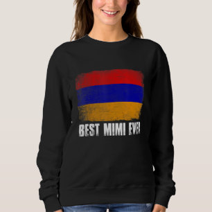 Vintage Best Mimi Ever Women Retro Armenia Flag Sweatshirt