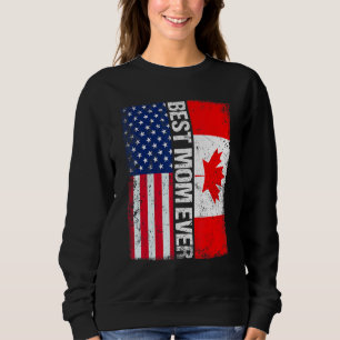 Vintage Best Mum Ever Women Retro Canada Flag Sweatshirt