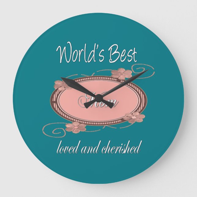 Vintage Best Mum Loved and Cherished Large Clock (Front)