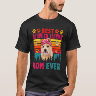Vintage Best Norwich Terrier Mum Ever Cute Dog Hea T-Shirt