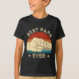 Vintage Best Papa Ever Fist Bump Funny Grandpa Fat T-Shirt