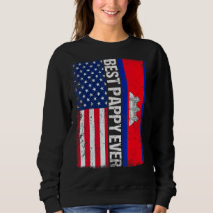 Vintage Best Pappy Ever Retro American Cambodia Fl Sweatshirt