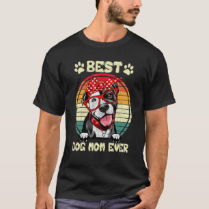 Vintage Best Pitbull Mum Ever Dog Mama Mother's D T-Shirt