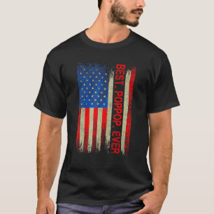 Vintage Best Poppop Ever American Flag Father's Da T-Shirt
