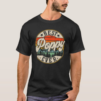 Vintage Best Poppy Ever Father s Day Grandpa Men  T-Shirt