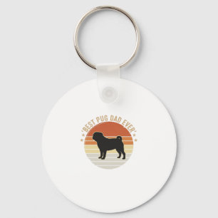 Vintage Best Pug Dad Ever Dog Lover Shirt Design_1 Key Ring