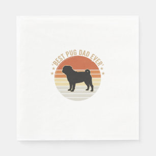 Vintage Best Pug Dad Ever Dog Lover Shirt Design_1 Napkin