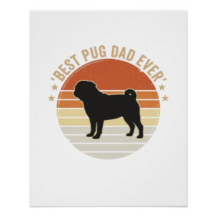 Vintage Best Pug Dad Ever Dog Lover Shirt Design_1 Poster