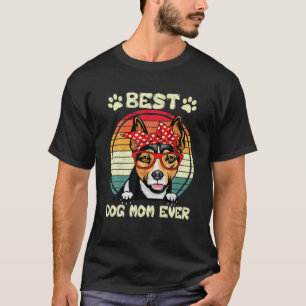 Vintage Best Rat Terrier Mum Ever Dog Mama Funny M T-Shirt