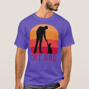 Vintage Best Retro Cat Dad forever tee for men and