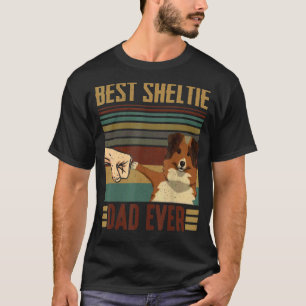 Vintage Best Sheltie Dad Ever Dog Men Fathers Day T-Shirt