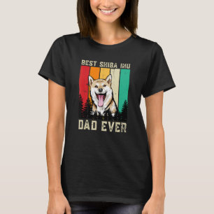 Vintage Best Shiba Inu Dad Ever Dog Father Paw Dad T-Shirt