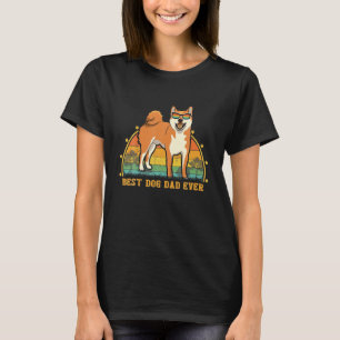 Vintage Best Shiba Inu Dog Dad Ever Gift Dog Lover T-Shirt