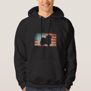 Vintage Best Usa Pomeranian Dog Dad Ever American  Hoodie
