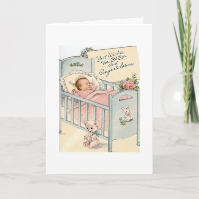 Vintage - Best Wishes for Baby, Card (Front)