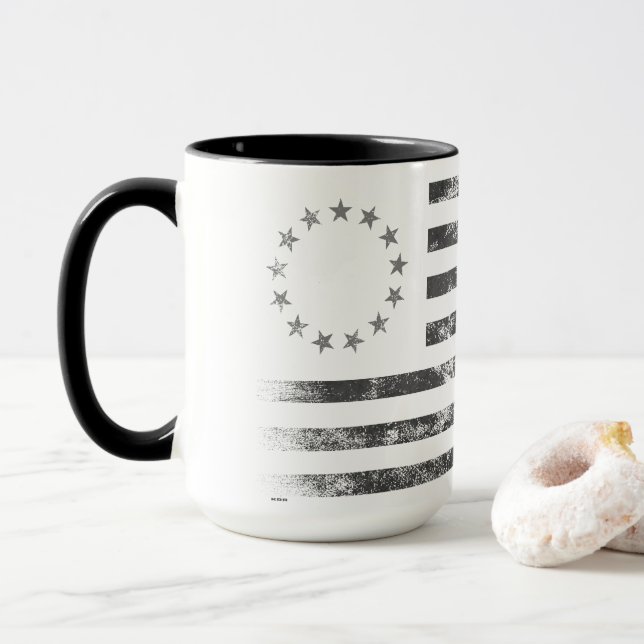 VINTAGE Betsy Ross American Flag Mug (With Donut)