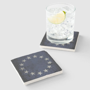 Vintage Betsy Ross American Flag Stone Coaster