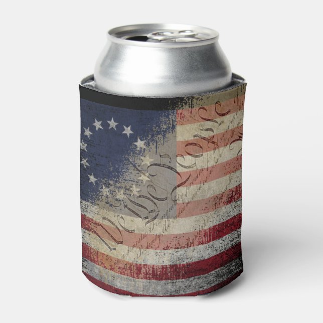 Vintage Betsy Ross Flag Can Cooler (Can Front)