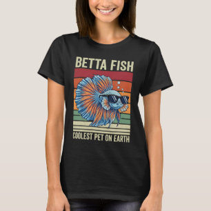 Vintage Betta Fish Sunglasses Retro Sunset Coolest T-Shirt