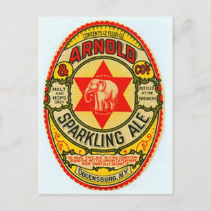 Vintage Beverage Label Postcard
