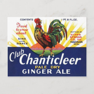 Vintage Beverage Label Postcard