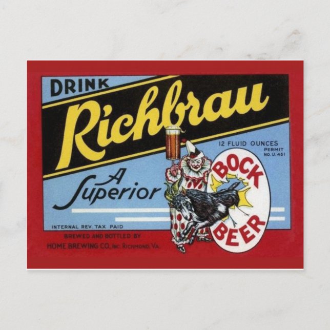 Vintage Beverage Label Postcard (Front)