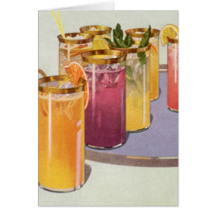 Vintage Beverages, Drinks with Ice Cubes on a Tray