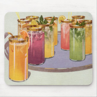 Vintage Beverages, Drinks with Ice Cubes on a Tray Mouse Mat