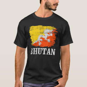 Vintage Bhutan Flag For Bhutanese T-Shirt
