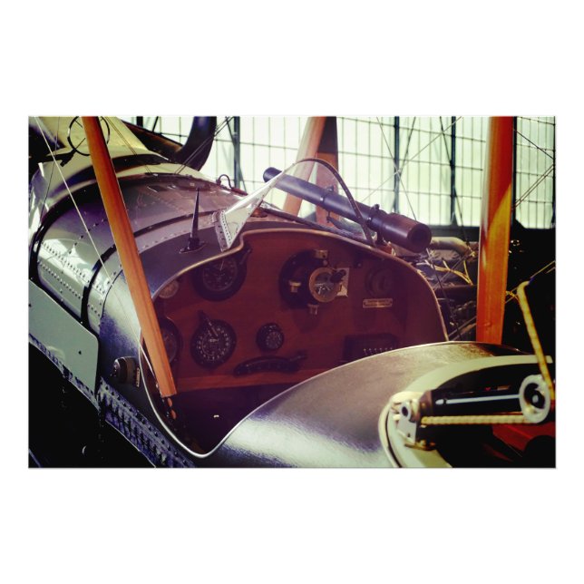Vintage Bi plane Cockpit Photo Print (Front)