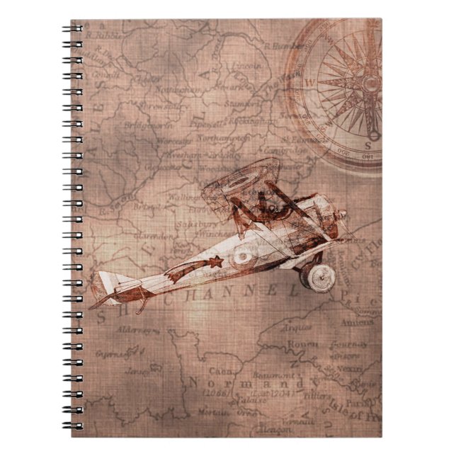 Vintage Bi-Plane Notebook (Front)