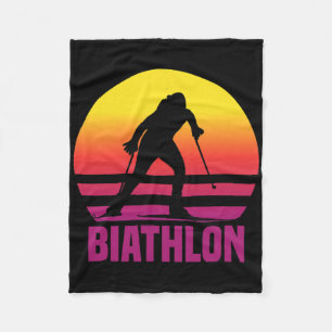 Vintage Biathlon Idea Regalo Sport Inverno Fleece Blanket