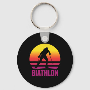 Vintage Biathlon Idea Regalo Sport Inverno Key Ring