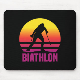 Vintage Biathlon Idea Regalo Sport Inverno Mouse Mat