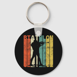 Vintage Biathlon Retro Biathlete Key Ring
