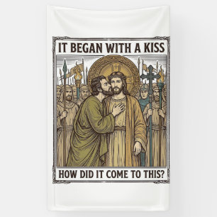 Vintage Biblical Betrayal Kiss Banner