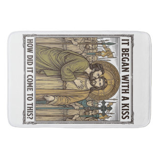 Vintage Biblical Betrayal Kiss Bath Mat