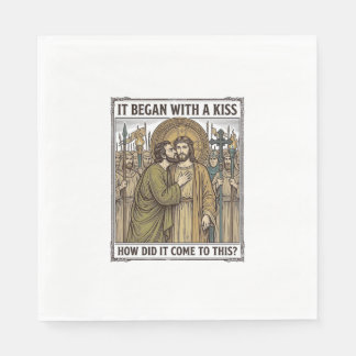 Vintage Biblical Betrayal Kiss Napkin