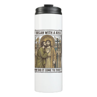 Vintage Biblical Betrayal Kiss Thermal Tumbler