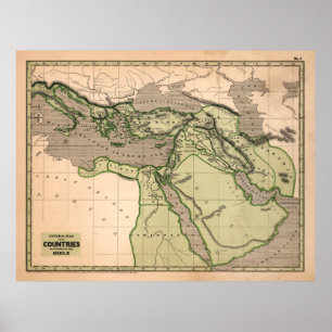 Vintage Biblical Lands Map (1844) Poster
