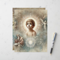 Vintage Biblical Prophecy of Jesus Scrapbook Paper