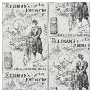 Vintage bicycle advert textile fabric