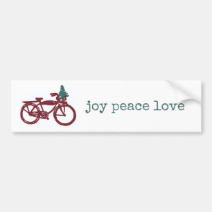 Vintage bicycle and Christmas tree design Bumper Sticker